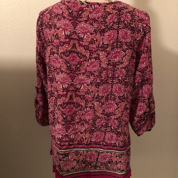 Kim Rogers Collection Fuchsia Floral Blouse - Picture 5 of 8